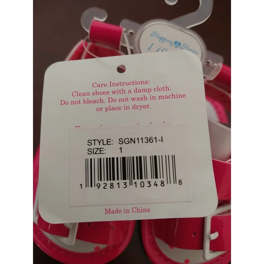 Stepping Stones Baby Girl 2 Strap Pink Sandal Size 1 (0-3 Months)